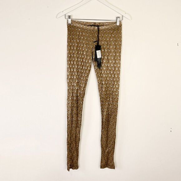 CLEARANCE - NEW Honey Doll Feather Pattern Sheer Legging - Picture 1 of 6